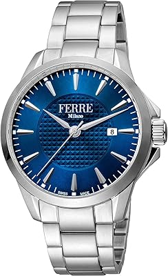 Quartz watch with three stainless stainless steel needles FM1G157M0051, blue, blue, bracelet.. Discover endless shopping possibilities at DIAYTAR NIGERIA, with budget-friendly prices and reliable delivery.