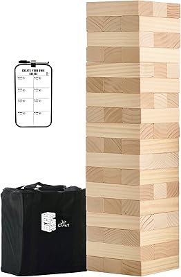 Large stackable wooden outdoor games for adults and family - includes bases and a transport bag - 54 top quality wooden parts.. Discover endless possibilities with DIAYTAR NIGERIA's comprehensive catalog and reliable delivery service.