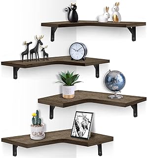 Set of HP wall floating shelves of 4 rustic wooden shelves for storage in the bedroom, living room, bathroom, kitchen, office and more.. Shop smarter, not harder with DIAYTAR NIGERIA - thousands of products at your fingertips with affordable delivery.