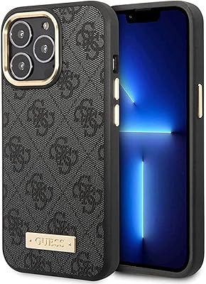 CG Mobile. Protective case compatible with Magsafe 4G, polyurethane with metal plate logo, last classic design, stripes resistant, damage and dust, compatible with iPhone 14 pro Max de guess (black).. DIAYTAR NIGERIA makes quality accessible with our diverse product range and dependable delivery service.