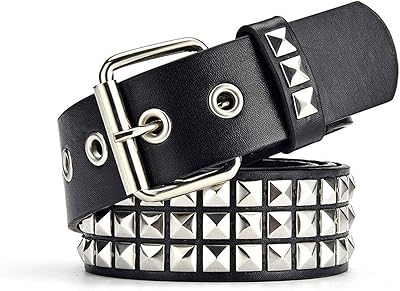 Punk leather belt, square pearl belt, metal pyramidal belt for jeans, 47 in.. From daily deals to exclusive products — DIAYTAR Nigeria has you covered.