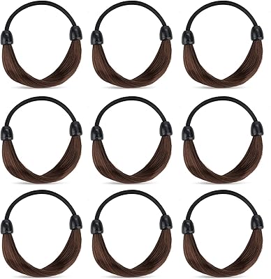 9 elastic pieces for ponytail, elastic headband for false right wire braided women for women, rope ring for horse rack, hair ties, brown.. DIAYTAR NIGERIA combines extensive product options with budget-friendly prices, delivered in 5-8 days.