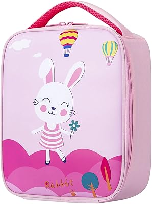 Blue isolated lunch bag pink rabbit pattern for boys and girls.. Order today, receive this week — shopping with DIAYTAR Nigeria is that simple.