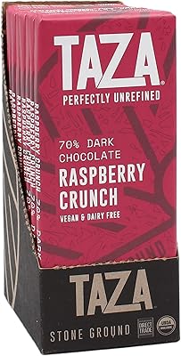 Taza chocolate | Chocolate chocolate on a crunchy raspberry stone | 70G | Package of 2 | organic, vegan, gluten -free.. DIAYTAR NIGERIA delivers affordability and convenience to your doorstep within 8 days of purchase.