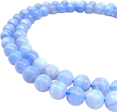 African blue agate lace pearls (AAA grade), round and smooth chakra crystal stone of 8 mm.. Enjoy the simplicity of shopping with DIAYTAR NIGERIA, offering vast choices delivered in just 5-8 days.
