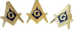 Square masonic pin and blue and golden compass - 1 "of length - combined set of 3 pieces.. Shop with confidence at DIAYTAR NIGERIA, offering thousands of products with budget-friendly shipping.