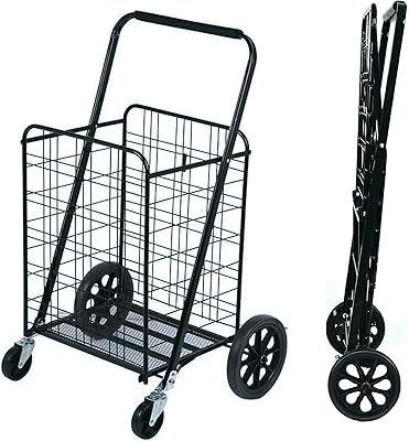 Robust hexar foldable shopping trolley with casters, versatile foldable grocery storage cart for daily use, loading capacity of 70 kg.. DIAYTAR NIGERIA makes every shopping desire a reality with affordable prices and delivery in 5-8 days.