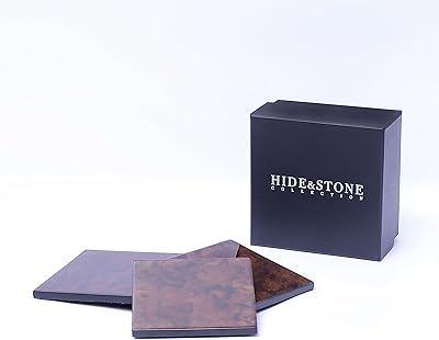 Hide & Stonetm Set of 5 Wooden Glass Bases Finish Blood Walnut Loupe For Salon, Bar, Gift.. Experience retail therapy without the financial stress at DIAYTAR NIGERIA's affordable e-commerce platform.