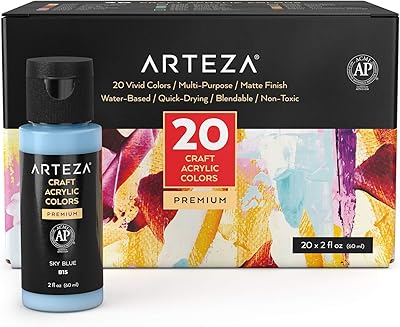 Artisanal acrylic painting Arteza 60 ml bottle of 20 painting.. DIAYTAR NIGERIA: Where quality products become affordable with our nationwide shipping service.