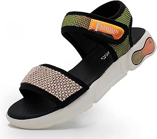 Lucky Kids Open Summer Summer Summer Kids for Women and Girls, Shiny Velcro Studded Sandals for Toddlers, Violet, 28 EU.. DIAYTAR NIGERIA: Bridging the gap between consumers and quality products with affordable nationwide shipping.