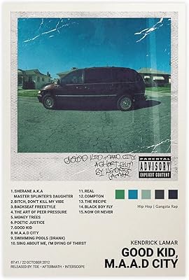 Kendrick Lamar Gooddd poster, poster M.A.A.D City without frame: 16 x 24 inches (40 x 60 cm).. DIAYTAR NIGERIA: Where shopping dreams become reality with affordable prices and prompt shipping.