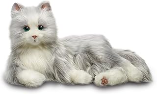 A cattle toy with silver and white fur with a design.. DIAYTAR NIGERIA provides endless shopping possibilities with affordable prices and prompt delivery service.