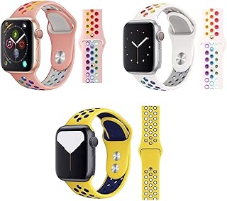 Soft silicone replacement bracelet flexible rainbow for iwatch series.. Online shopping made simple and affordable — DIAYTAR Nigeria.