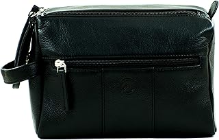 Overdos - Soft leather toilet bag BDM - Personal travel toiletry bag - Organizer of personal care and hygiene, black, medium.. Need it fast? Need it cheap? Choose DIAYTAR Nigeria.