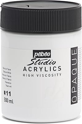 Pebeo fine studio acrylic painting - white acrylic painting - white acrylic - titanium white 500 ml.. DIAYTAR NIGERIA brings the marketplace to your home with budget-friendly prices and nationwide delivery.
