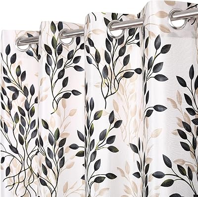 Grihshobha Lot of 3 darkening door curtains in 9 -foot polyester leaves for bedroom, living room and office, black gray, pack of 3.. DIAYTAR NIGERIA delivers what matters - quality, affordability, and prompt nationwide shipping.