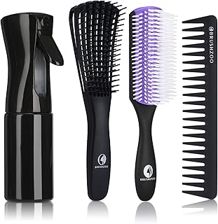 Prozzo Set of disentangling brushes with hair spray, hair brushes for women, men and children, curly hair brush for 3/4 ABC natural hair with detangling brush, 9 -row wide tooth comb (purple).. Shop with confidence on DIAYTAR Nigeria — quality products and timely delivery.