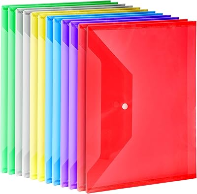 Package of 12 Poly plastic envelopes, Leobro A4 documents organizers with a press button for the organization of documents and office supplies, in 6 matching colors.. Get access to thousands of affordable products only on DIAYTAR Nigeria.