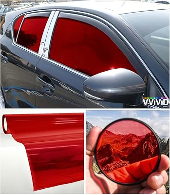 VVIVID Pack of 2 colored transparent vinyls for car windows, size 30 "x 60" (red).. DIAYTAR NIGERIA: Your affordable gateway to thousands of products shipped nationwide within the week.
