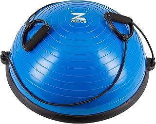 Zelos Balance Ball Half Trainer Yoga exercise ball with resistance and pump bands.. DIAYTAR Nigeria: trusted by thousands for fast, reliable delivery.