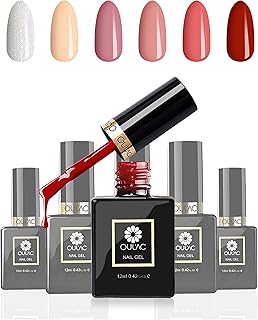 Set of OLAC gel nail polish - Nail nail polish UV LED LED Pink Flesh, Bordeaux and Red with Nail Art pattern, 12 ml x 6 colors.. DIAYTAR NIGERIA revolutionizes e-commerce with our affordable prices and dependable delivery timeframes.