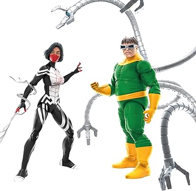 Collection of Marvel Legends Series Spider-Man 60th Birthday Marvel Silk and Doctor Octopus figurines, a lot of 2 6 inch, 9 accessories (Amazon exclusivity).. Shop with purpose and save with DIAYTAR NIGERIA's extensive platform and nationwide delivery service.