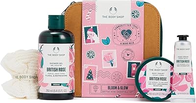 The Body Shop Bloom & Glow British Pink Essentials - Rose Vegan Formula - Hydrating and Rejuvenating Care for all skin types - 5 items.. DIAYTAR NIGERIA: Where shopping meets satisfaction with affordable prices and prompt delivery services.