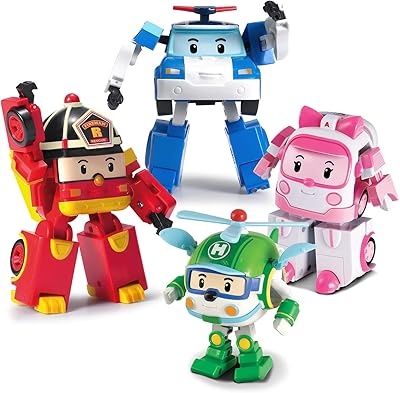 Robocar Polly [Pack of 4] Polly + Amber + Roy + Hailey toys Transformable Robots TRAMFORMABLE 4 -inch action figurine.. DIAYTAR NIGERIA promises affordability and variety with every purchase, delivered in 5-8 days.