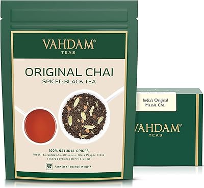 Masala chai vahdam original tea leaves (200+ cups) | 100% natural ingredients | Masala tea with black tea, cinnamon, cardamom and cloves | Cold or hot latte tea | 473 ml.. DIAYTAR NIGERIA makes online shopping accessible to all with budget-friendly prices and reliable delivery.