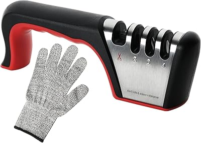 Simple kitchen knives 4 in 1 single luxury [4 steps] Best knives accessories and scissor sharpening tool with 1 cut -up gloves to repair, renew the cutting blades and polish.. Experience the future of online shopping with DIAYTAR NIGERIA's extensive product range and competitive pricing.