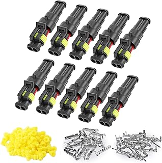 10 2-pin connectors games, waterproof electric wire connector 20-16 AWG, 1.5 mm female male terminals, car socket kits.. DIAYTAR NIGERIA: Where every shopping need is met with affordable prices and timely delivery.