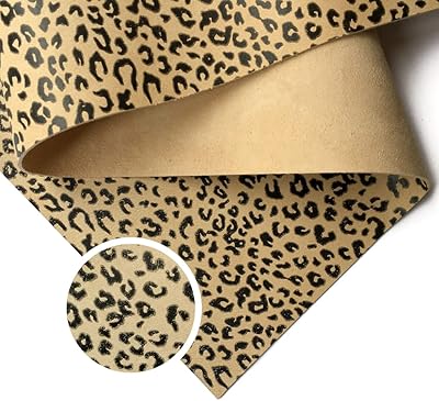 Real leather fabric with animal print: real leather leaves for earrings, soft lamb skin, leopard print (icy coffee, 10 x 10 inches / 25 x 25 cm).. Shop from Nigeria's largest product selection at DIAYTAR, with budget-friendly prices and swift delivery.