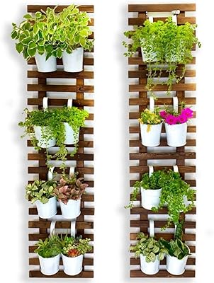 Large set of pots of wooden wall plants to hang for indoor and outdoor plants, wall holder for vertical garden plants, trellis for climbing plants, 2 pieces.. DIAYTAR NIGERIA: Putting quality products within reach of every Nigerian through our affordable marketplace.