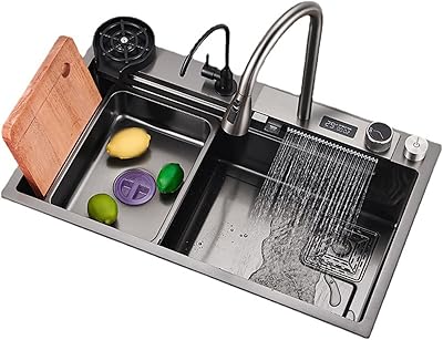 Simple kitchen sink, smart stainless steel sink 304, kitchen sink with extractable tap and glass washer, for kitchen and coffee, 75 x 46 cm.. DIAYTAR NIGERIA: Your trusted partner for affordable online shopping with reliable delivery timeframes.
