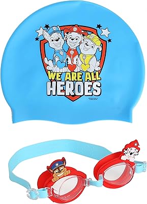 Nickelodeon Paw Patrol swimming glasses with bath cap, anti-fresh, anti-UV, flexible silicone swimming glasses for children (Official Nickelodeon product).. Browse, shop, and receive — DIAYTAR Nigeria keeps it simple.