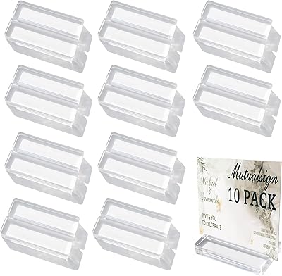 METOALCIN 10 -piece acrylic support, transparent acrylic panel support for table number display with card slot, panel support for message/name/menu/numbers... Experience the power of choice with DIAYTAR NIGERIA's extensive catalog delivered within the week.