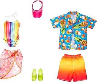 Set of clothing and accessories for Barbie Fashion doll, pack of 2 for Barbie and Ken dolls with 2 complete swimwear.. Get access to thousands of affordable products only on DIAYTAR Nigeria.