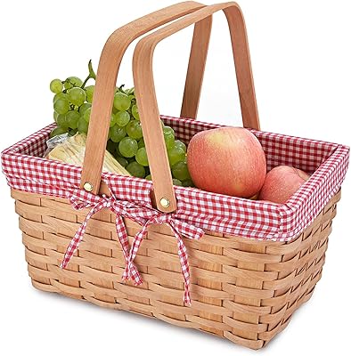 Picnic basket picnic natural woven basket with double folding handles with wood chips and organizer.. Experience the ultimate in shopping convenience with DIAYTAR NIGERIA's vast catalog and 5-8 day delivery.
