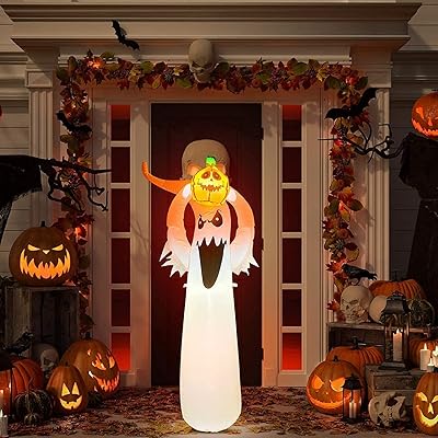 Halloween jorunb inflatable outer decorations, 1.8 m ghost pumpkin with frightening ghost lights Halloween inflatable patio decoration for outdoor celebration, decor of garden lawn.. DIAYTAR NIGERIA: Where affordability and variety meet with convenient delivery within 8 days.