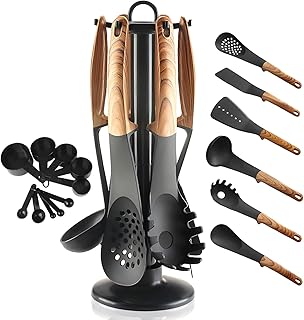 Heat -resistant silicone kitchen battery comprising 5 measuring spoons with superior quality handles for kitchen and pastry, set of 12 -room non -stick kitchen utensils by wavio.. DIAYTAR NIGERIA brings the market to your fingertips with affordable prices and swift delivery services.