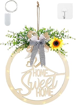 Welcome banner, beautiful crowns of sunflower suspended with LED light for farm and porch (30 cm).. DIAYTAR NIGERIA: Where countless products meet affordable prices and reliable nationwide shipping.