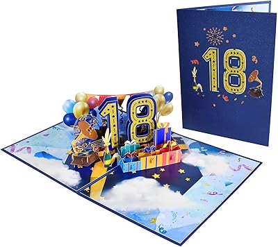Greetingart Pop-Up Pop-Up Card 18th anniversary, Happy 18th anniversary card with note and envelope, 18th anniversary greeting card for brother, sister, son, daughter.. You shop, we deliver — quick and easy with DIAYTAR Nigeria.