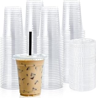 Vessel 24TM Disposable plastic cups of 12 ounces with flat cover for coffee, juice, water and juice with flat lid, 50 pieces.. Discover endless possibilities with DIAYTAR NIGERIA's comprehensive catalog and reliable delivery service.
