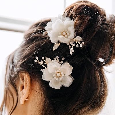 Bridal hair clips 2 flowers pins for wedding festival.. DIAYTAR NIGERIA brings online shopping to every Nigerian with affordable prices and reliable shipping.