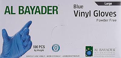 Disposable vinyl gloves for bayader medical examination, not powered, blue, size L (pack of 100 pieces).. Experience retail therapy without the financial stress at DIAYTAR NIGERIA's affordable e-commerce platform.