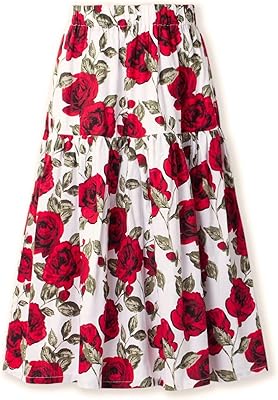 Long floral skirt for little girls children and teenagers trapeze skirt.. Shop smarter with DIAYTAR Nigeria — affordable prices and a wide product range delivered in just 5 to 8 days.