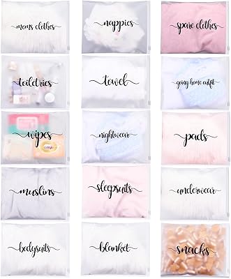 Package of 15 hospital bags for work and childbirth, 11 x 14 inches, organizational pockets, rejoic maternity hospital bag, black letter, plastic bags.. Shop smart, shop DIAYTAR — Nigeria’s trusted e-commerce site.