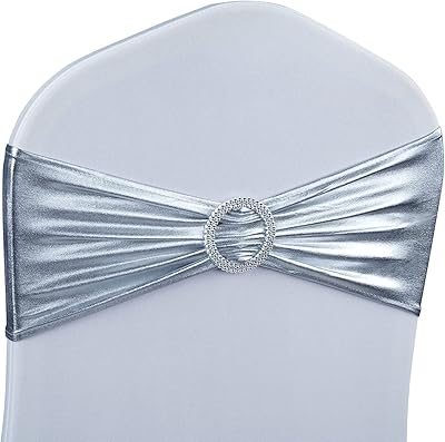 Spandex chair belt knots - Fusu 10 Pieces Luxury Extensible Belt With Sliding Loop Call Elastic Chair Ties for Wedding and Receptions (Metal Silver).. Discover shopping made effortless with DIAYTAR NIGERIA's comprehensive platform and quick shipping.