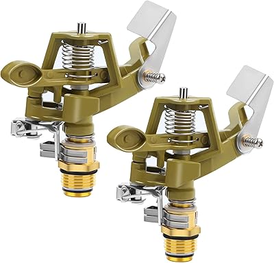 2 Robust 1/2 -inch brass watering heads with nozzles, adjustable irrigation sprinkles from 0 to 360 degrees for watering the terrace and lawn.. Experience the DIAYTAR difference with our vast product selection and delivery within 5-8 days.