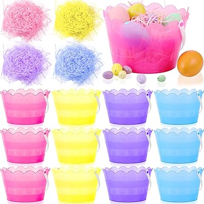 12 Pieces of Easter Plastic baskets in Plastic Easter baskets for children Small baskets with handles.. Discover the convenience of DIAYTAR NIGERIA's vast e-commerce platform with delivery in just 5-8 days.